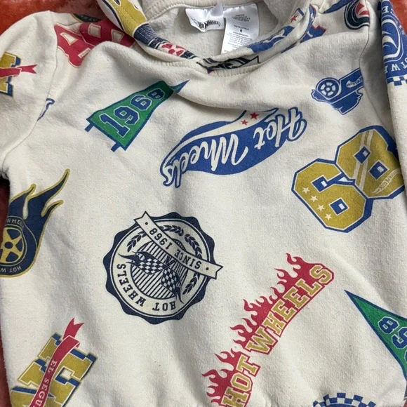 Hot Wheels | Kids Pullover Hoodie | Cream | Size 6 | EUC - Picture 4 of 5